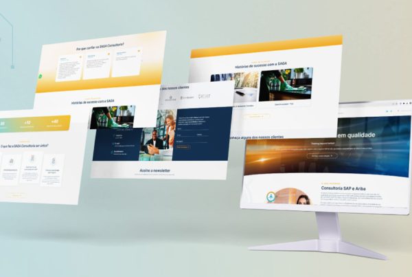 Interfaces de sites corporativos em várias telas